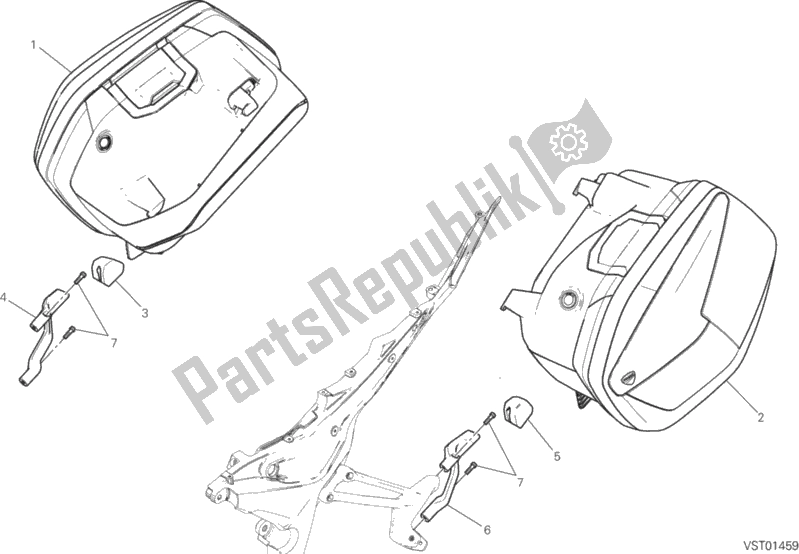 Todas las partes para Maletas Laterales de Ducati Multistrada 1260 S Grand Tour 2020